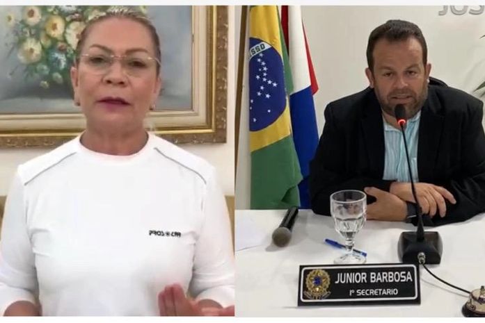 Prefeita publicou vídeo pela manhã clamando para o povo sensibilizar os vereadores e à tarde Júnior Barbosa lamentou a ausência dos companheiros de bancada
