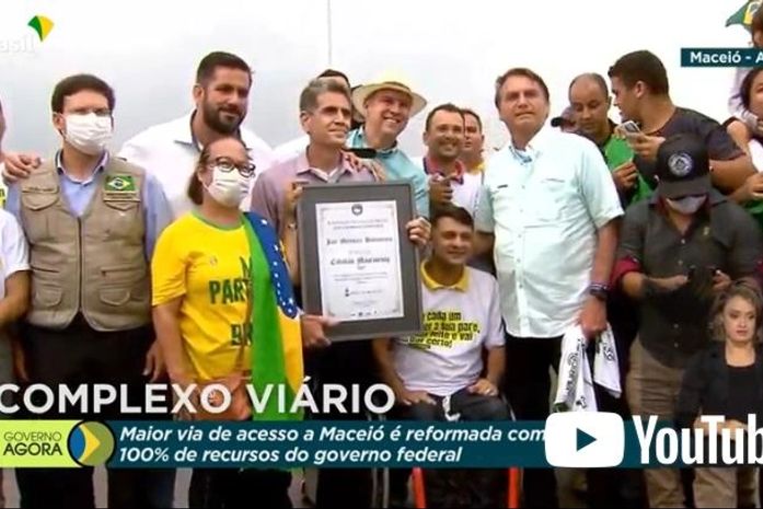 Presidente Jair Bolsonaro inaugura pela segunda vez viaduto da PRF em Maceió