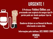 Doação deve ser realizada no Hemoal
