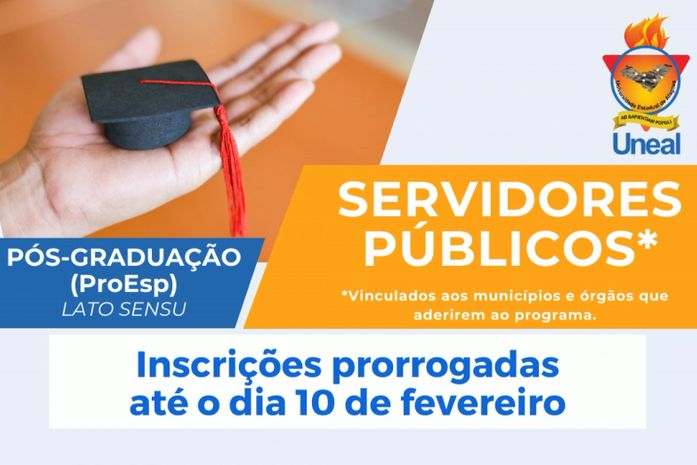 Inscrições para cursos de pós-graduação do Proesp da Uneal são prorrogadas