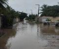 Inundação em rua residencial, em Marechal Deodoro 