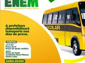 Prefeitura disponibiliza ônibus gratuito para candidatos que fazem o ENEM