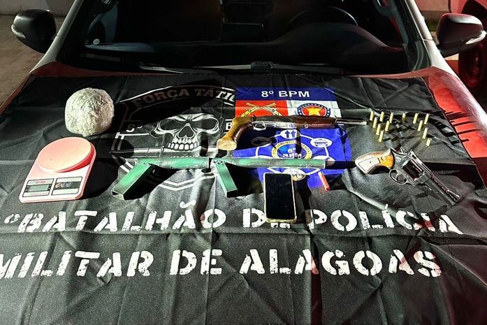 Suspeito com mandado em aberto é preso com armas e drogas após perseguição em Satuba