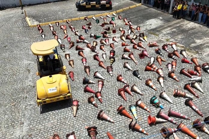 DMTT destrói cones e outros materiais utilizados para reserva indevida de espaço público
