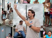 Guilherme Lopes sobe em mini trio e inicia campanha casa a casa pelas ruas de Penedo