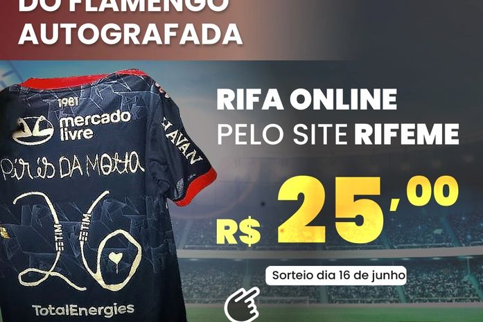 Lar São Domingos faz rifa online para sortear camisa oficial e autografada do Flamengo