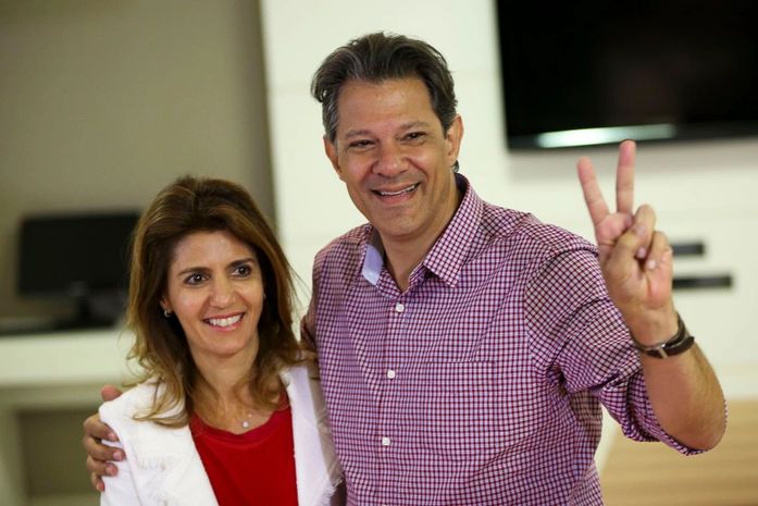 O candidato à presidente Fernando Haddad (PT) estava com forte esquema de segurança