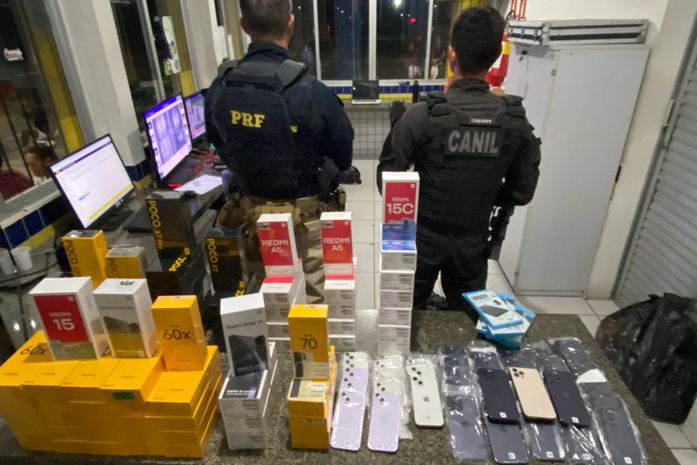 PRF/AL, em ação conjunta com o canil do 3º BPM/AL, apreende 650 itens sem comprovação fiscal, em São Sebastião