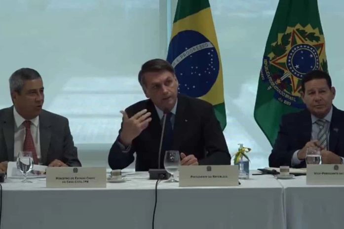 Jair Bolsonaro em vídeo da reunião ministerial divulgado nesta sexta-feira