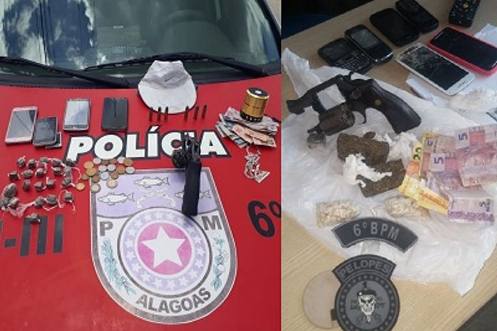 Militares do 6º BPM apreendem armas de fogo e drogas em Maragogi e Matriz de Camaragibe