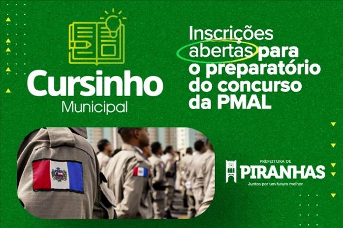 Concurso Público: Piranhas oferta curso preparatório gratuito para os munícipes

