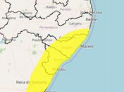 Inmet emite alerta de acumulado de chuva para 93 municípios alagoanos; confira lista