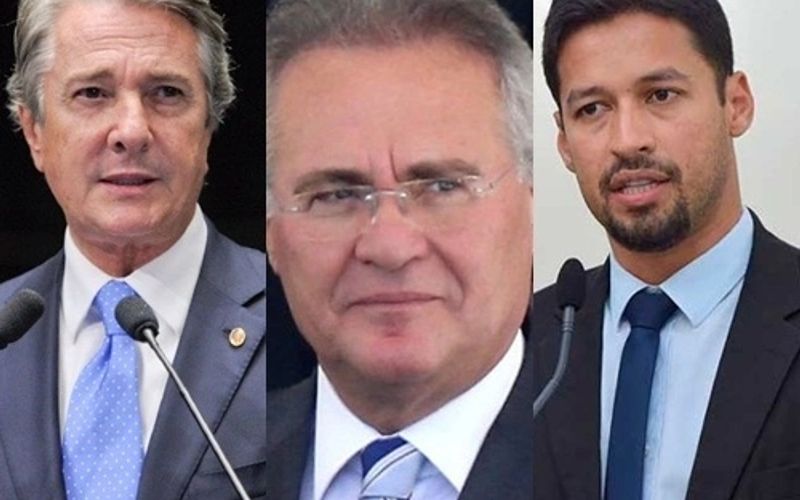 Fernando Collor, Renan Calheiros e Rodrigo Cunha, senadores por Alagoas.