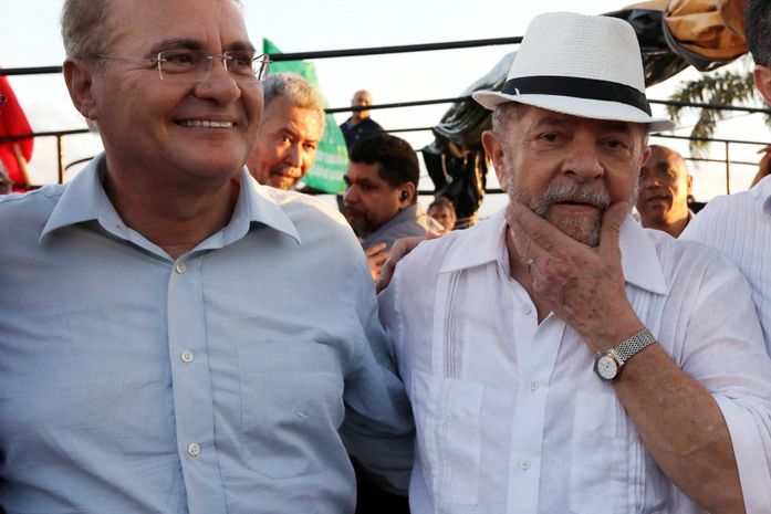 Renan Calheiros e ex-presidente Luiz Inácio Lula da Silva, em Penedo