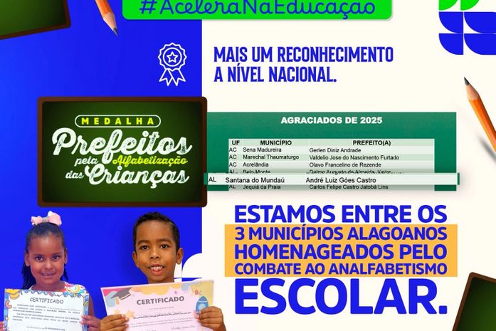 Combate ao analfabetismo escolar: Prefeito de Santana do Mundaú é homenageado pela Câmara dos Deputados