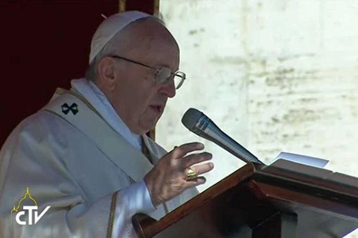 Papa Francisco, durante celebração na Praça São Pedro