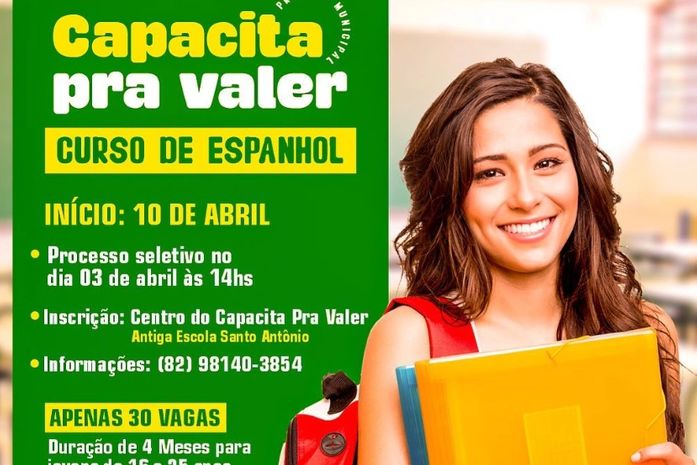 Capacita pra valer: Prefeitura da Barra de Santo Antônio oferece curso gratuito de espanhol