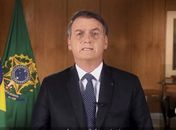 Bolsonaro durante pronunciamento em rede nacional.