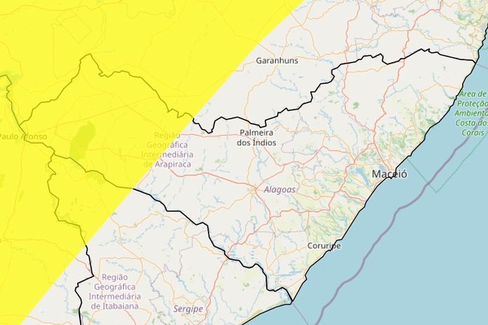 Inmet emite alerta amarelo para baixa umidade do ar em 35 municípios de Alagoas