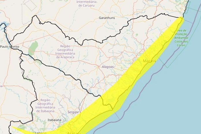 Inmet renova alerta de chuvas para Maceió e mais 26 cidades de Alagoas; confira