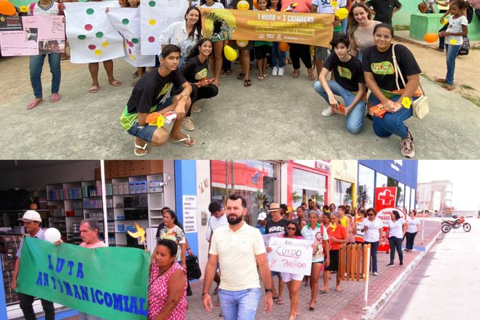 Em Piranhas, caminhadas marcam dia de conscientização sobre o Maio Laranja e Luta Antimanicomial⠀