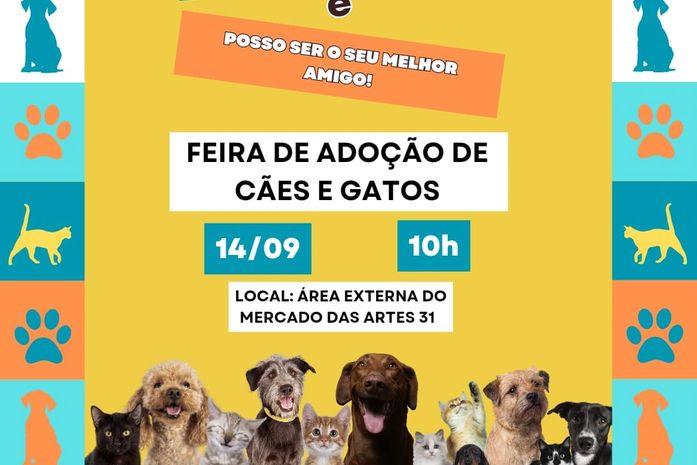 Mercado das Artes 31 realiza primeira edição da Feira de adoção de cães e gatos