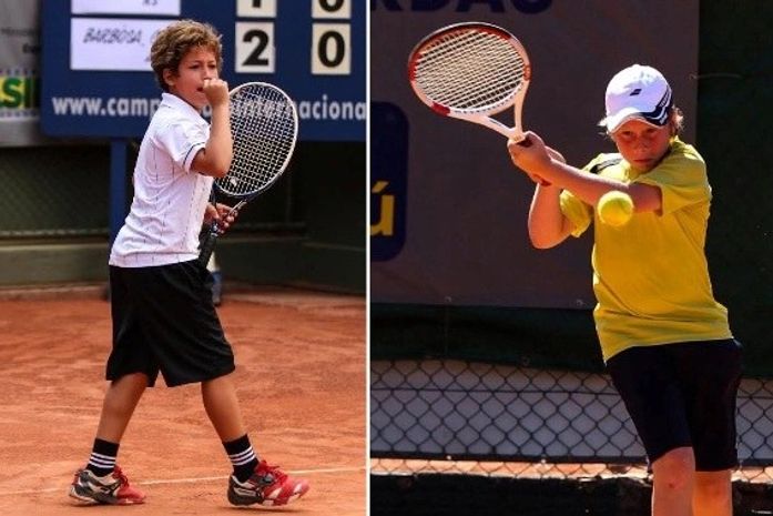 Guilherme tem 8 anos e joga na categoria 10 anos, enquanto o irmão Gabriel tem 11 anos e vai disputar o torneio na categoria 12 anos