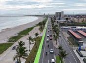 Orla marítima ganha mais 2,1 km de faixa de passeio compartilhado
