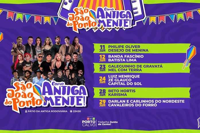 Prefeitura de Porto Calvo anuncia programação do maior São João da Região Norte de Alagoas
