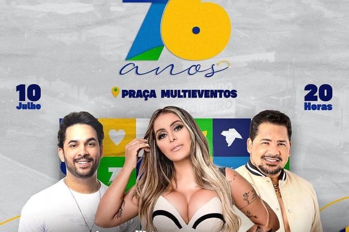 Artistas que irão se apresentar na segunda-feira, além da banda Desejo de Menina e artista da terra