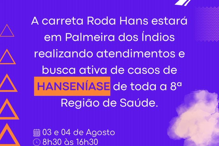 Carreta Roda Hans atenderá Palmeira dos Índios e 8ª Região em agosto