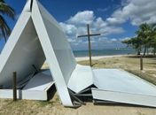 Ventania provoca desabamento da Capelinha do Jaraguá no fim de semana em Maceió