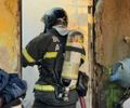 Bombeiros usaram água para combater as chamas.