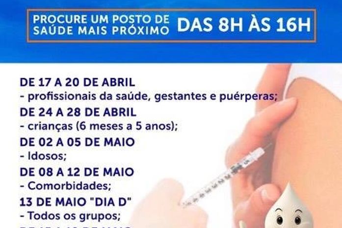 Campanha Nacional de Vacinação Contra Influenza começa nesta segunda em Anadia