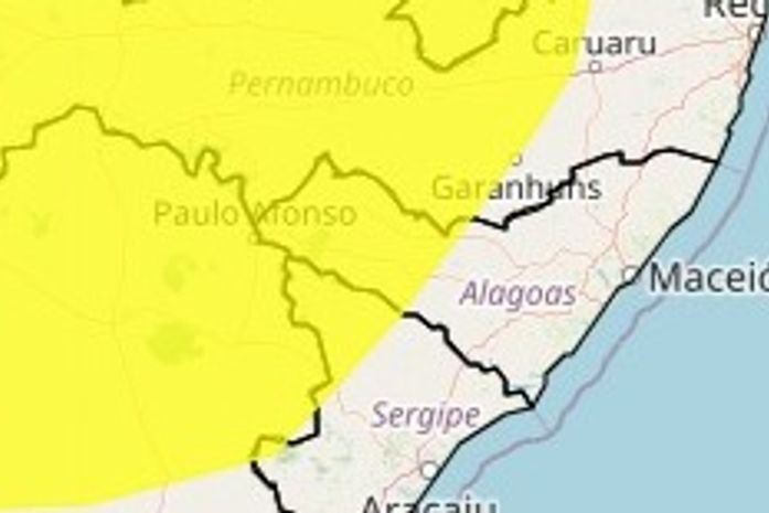 Inmet emite alerta de chuvas para 28 munícipios do Sertão de AL até domingo (03)