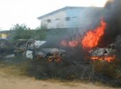 veículos foram destruídos 