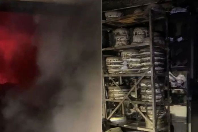 Rastro de destruição: veja como ficou setor de almoxarifado da Santa Mônica após incêndio