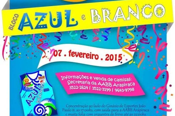 Vendas para Bloco Azul e Branco estão disponíveis