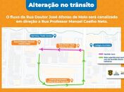 Mapa ilustrativo com as informações da mudança.
