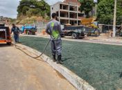 Nova etapa de aplicação de grama na Rota do Mar é iniciada