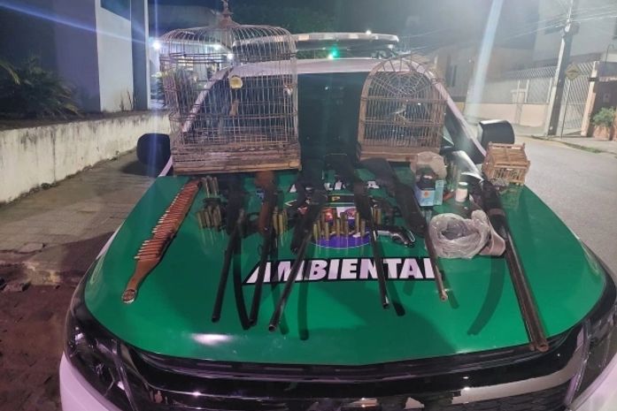 BPA apreende oito armas, munições e aves silvestres no Agreste alagoano