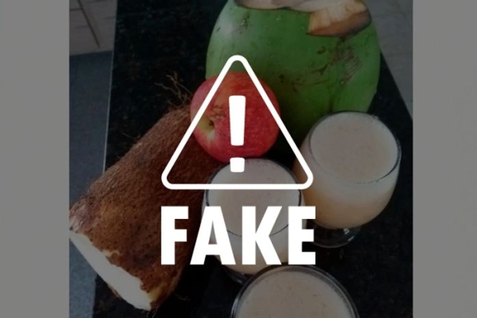 É falso que suco de inhame com água de coco e maçã cure o coronavírus