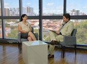 Rozangela Wyszomirska anunciou reabertura da Santa Mônica nesta sexta, durante entrevista à TV Mar (Foto: Carla Cleto)