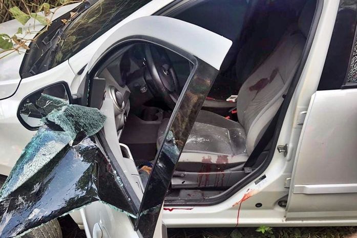 Carro do guarda municipal foi alvejado a tiros