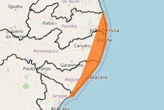 Inmet renova alerta laranja para acumulado de chuvas em Maceió e mais 36 municípios de AL