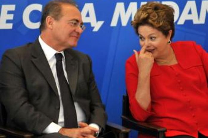 Renan Calheiros e Dilma Rousseff
