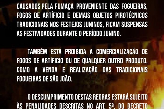 Decreto proíbe fogueiras, queima e comercialização de fogos de artifício em Delmiro Gouveia