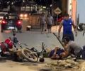 Entregador de pizzas fica ferido após colisão entre motocicletas em Arapiraca
