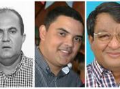 Os vereadores Nerivan Oliveira Silva, Tony Pretinho e Neguinho Boiadeiro.