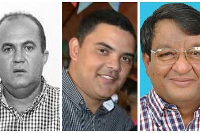 Os vereadores Nerivan Oliveira Silva, Tony Pretinho e Neguinho Boiadeiro.